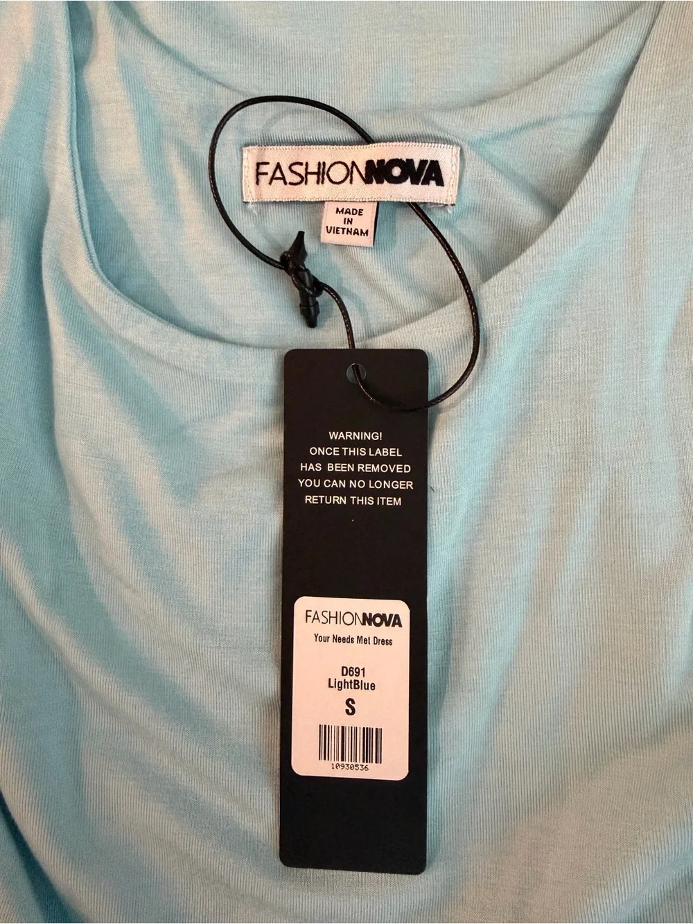 NWT Fashion Nova Size Small Body Con Midi Dress in Light Blue